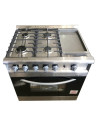 Cocina Morelli Saho 4 Hornallas c/Plancha Visor Rejas de Fundición